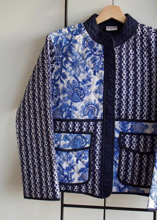 Blå jakke - Gabi quiltet jakke