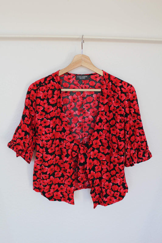 Poppy floral print sæt fra Zara - str. S