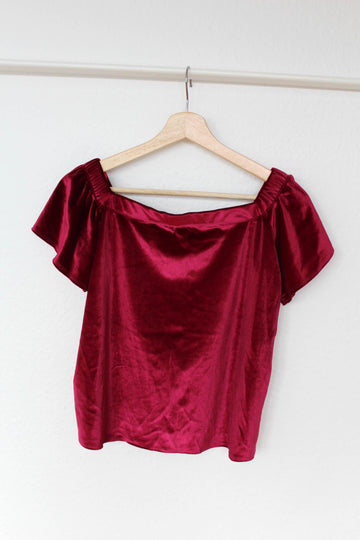 Velour offshoulder top - str. S